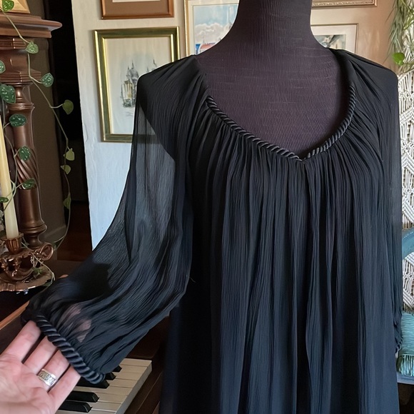 DVF black chiffon silk blouse - Picture 5 of 17